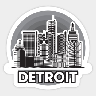 Detroit City Landscape Sticker